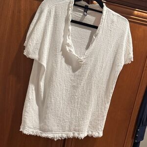 Elegant Cream V-Neck Women's Blouse
